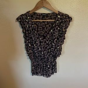 Sheer leopard express top